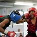 Soul City boxer Tyler Evans and Cleveland boxer Francis Stewart battle in the center of the ring at the A-Square Fight Club Boxing Showcase on Friday, July 19. Daniel Brenner I AnnArbor.com